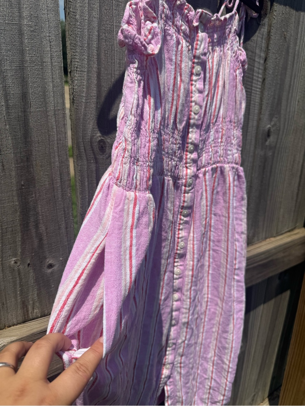 Universal Thread Pink Striped Sundress with Ruffle Bodice - Picture 3 of 6